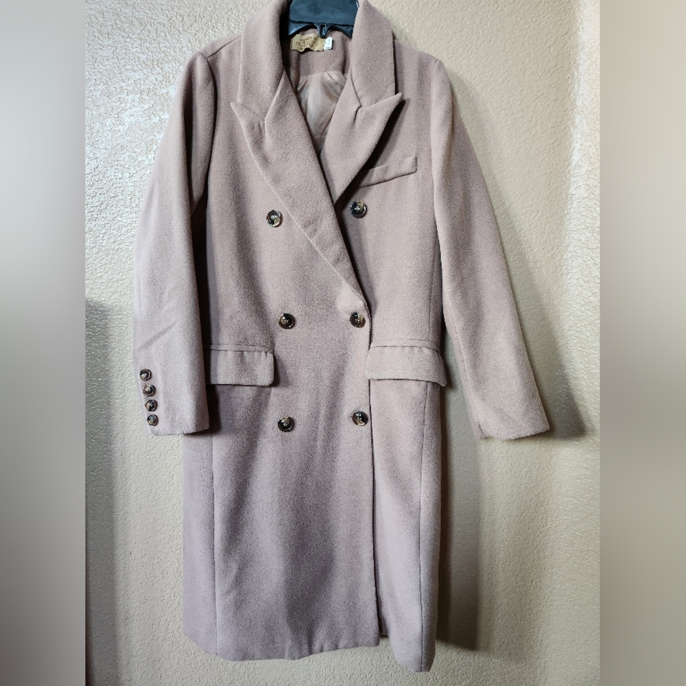 Tan Double Breasted Coat Size S/M